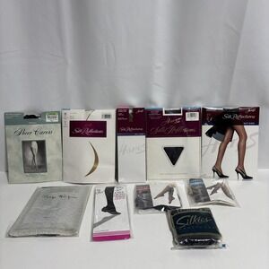 Vtg Lot 10 Pairs Pantyhose Hanes Reflections Knee Highs‎ Worthington Control Top